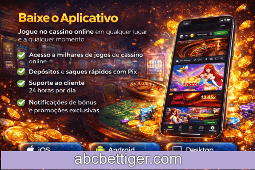 Aplicativo móvel ABCBET para iOS e Android